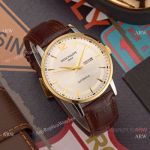 High quality Patek Philippe Day-Date Brown Leather Band Watch 40mm